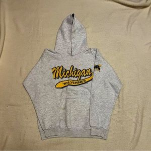 VINTAGE Heather Grey Michigan Wolverines Hoodie
